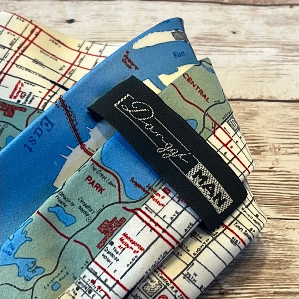 New York City MP NYC Statue of Liberty Unique Map Print Tie